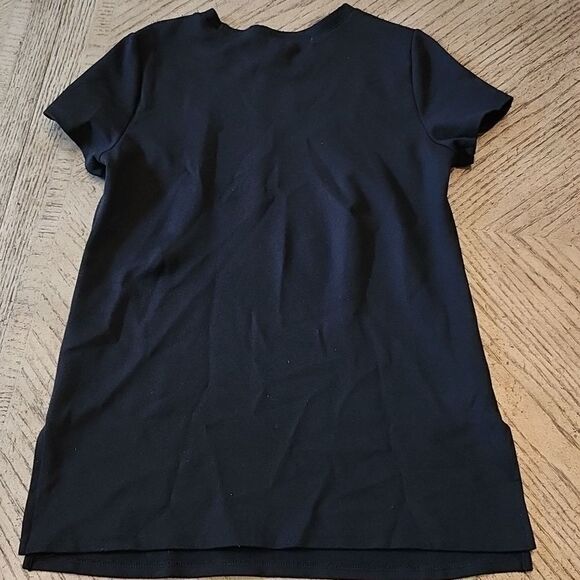 Anne Klein Black cowl neck stretchy t shirt size S - Picture 6 of 7